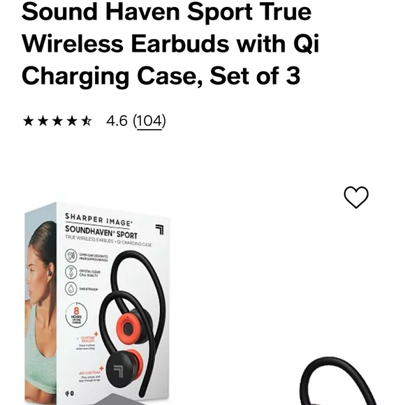 Sharper Image Cell Phones & Accessories Sound Haven Sport True Wireless Earbuds With Qi